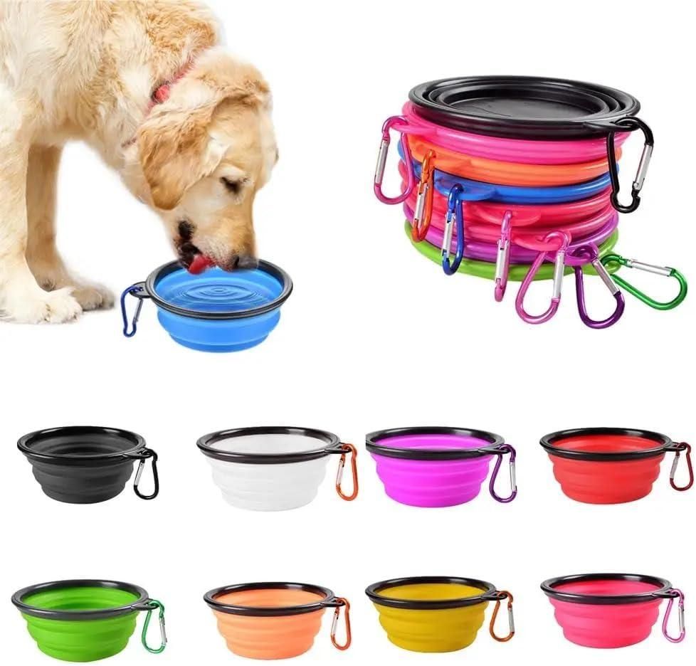 Foldable Silicone Pet Bowl with Clip | Essential for Travel & Walks
