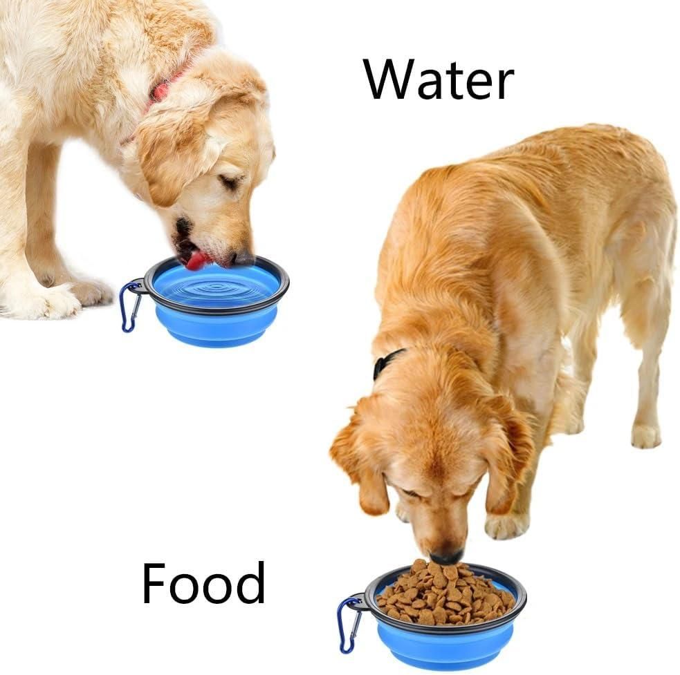 Foldable Silicone Pet Bowl with Clip | Essential for Travel & Walks